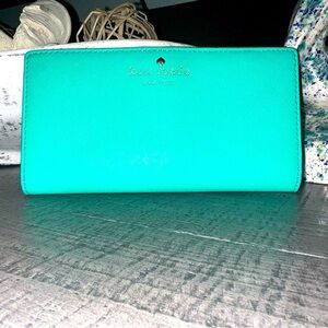 Kate Spade wallet Teal Color, 13 card holder with ID slot
